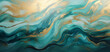 Rich teal and gold fabric textured curves for wallpaper or background 002