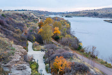 Wall Mural - Giant Springs State Park in Great Falls, Montana, in autumn season