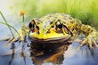 Colorful Frog Watercolor Painting on Canvas: Vibrant Amphibian Artwork