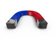 Digital png illustration of red and blue horseshoe-shaped magnet on transparent background