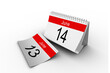 Digital png illustration of calendar with june 14 and 13 card on transparent background