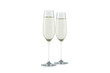 Digital png illustration of two glasses of champagne on transparent background