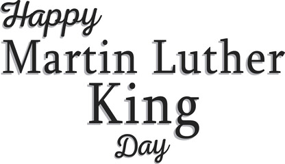 Wall Mural - Digital png illustration of happy martin luther king day text on transparent background