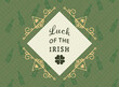 Digital png illustration of clover and luck of the irish text on transparent background