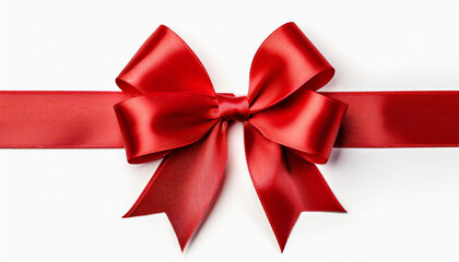 Sticker - red silk bow isolated on white background