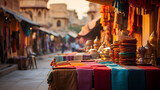 Fototapeta Przestrzenne - turkish lanterns, Colors of the Orient Sunset Closeup of Exotic Spice Medley