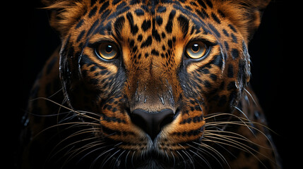 Wall Mural - close up portrait of a leopard