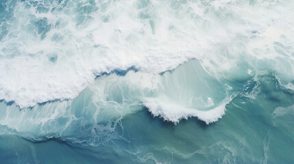 Wall Mural - Aerial View of a Wave in the Ocean. Generative Ai