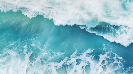 Canvas Print - Aerial View of a Wave in the Ocean. Generative Ai