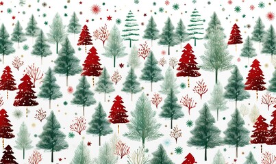 Poster - Christmas pattern on a white background