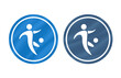 © Selintasnusantara - foot ball icon symbol blue with texture