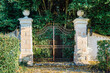 Wrought iron gate, park entrance.