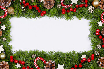 Wall Mural - Christmas frame of tree branches