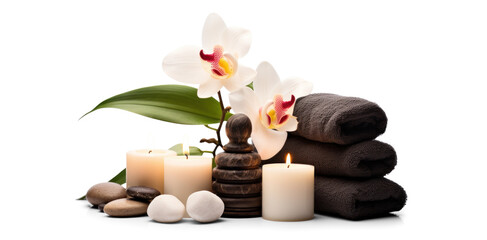 Wall Mural - day spa set, png file of isolated cutout object with shadow on transparent background.