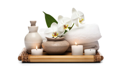 Wall Mural - day spa set, png file of isolated cutout object with shadow on transparent background.