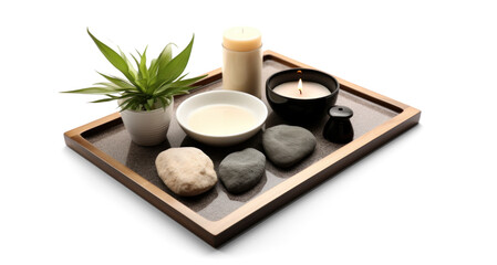Wall Mural - day spa set, png file of isolated cutout object with shadow on transparent background.
