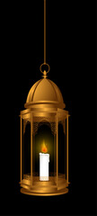 Canvas Print - Muslim lamp with candles for Ramadan