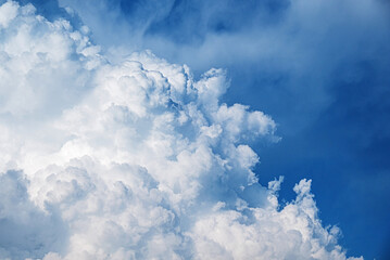 Wall Mural - blue sky background with tiny clouds.