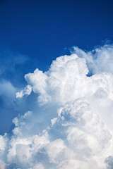 Wall Mural - blue sky background with tiny clouds.