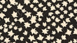 white maple leaves black background, tile seamless repeating pattern