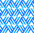 Seamless vector pattern of geometric blue ribbons on white background
