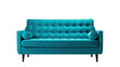 © L - Teal Convertible Couch Isolated on Transparent or White Background, PNG