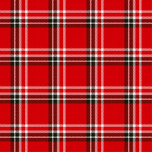 Seamless Red, Blue, White Plaid Pattern, For Textiles Or Designs On Clothes, Bags, Skirts Or Decorations. Vector Illustration.