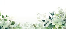 Elegant Green Flower With Watercolor Style For Background And Invitation Wedding Card