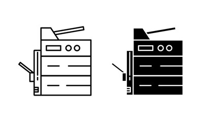 Copy Machine vector icon set. vector illustration