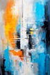 Abstract colorful oil painting on canvas texture. Hand-drawn brush stroke, oil painting background. Modern Art Oil Paintings. Abstract modern art generative AI