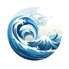 Illustration of colorful wave on white background.