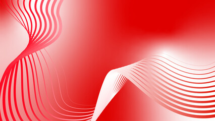 Wall Mural - red white red flag color gradient background abstract wavy technology lines