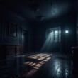 empty room with window. horror and horror concept. halloween concept. empty room with window. horror and horror concept. halloween concept. dark interior of old room with dark walls and floor. horror 