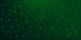 Fototapeta  - Tło zimowe zielone, wzór w płatki śniegu