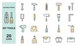Color icon set of DIY tools