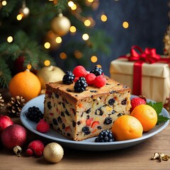 Wall Mural - New Year Cake, Christmas Cake, ornaments,