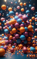 3D balls Colorful, Blue