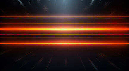 Poster - Orange neon lights create a sleek, contrasting glow in an abstract setting.