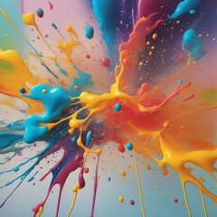 Wall Mural - colorful paint splash in water. abstract colorful background colorful paint splash in water. abstract colorful background colorful paint splashing in water