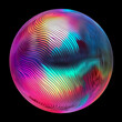Holographic of Sphere. Holographic textured. Iridescent rainbow foil.