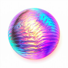 Poster - Holographic of Sphere. Holographic textured. Iridescent rainbow foil.