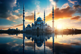 Fototapeta  - Beautiful mosque. Generative AI