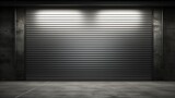 Fototapeta Perspektywa 3d - Roller door using for factory or warehouse, Industrial building background.