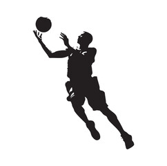 Basketball Silhouette Vector On White Background.