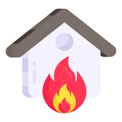 Sticker - Modem design icon of home fire

