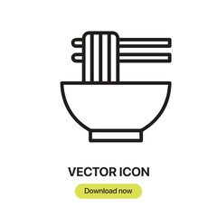 Aufkleber - Noodles icon vector. Linear-style sign for mobile concept and web design. Noodles symbol illustration. Pixel vector graphics - Vector.	
