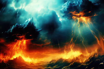 Wall Mural - an out-of-this-world powerpoint background with cosmic elements and galaxies, creating a captivating