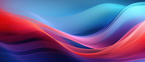 Wall Mural - Dynamic abstract with intertwining blue and red waves.
