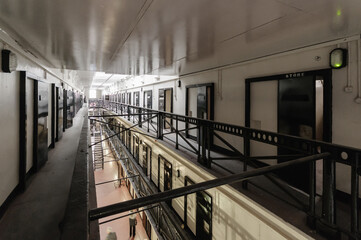 Cells and landing in the Crumlin Road Gaol, a Victorian built prison.