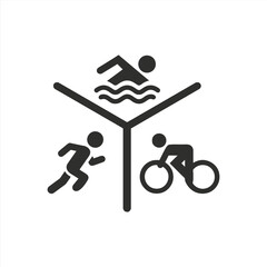 Wall Mural - Run Bike Swim Triathlon icon